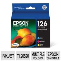 Epson 126 T126520 High Capacity DURAbrite Color Ink Cartridge   Multi 