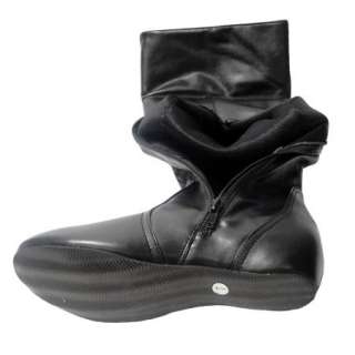 Womens Flat Knee High Slouchy Comfort Faux Leather Boots Black Size 5 