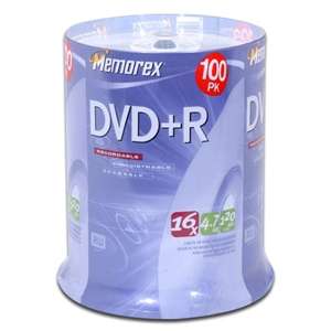 Memorex 05621 100 Pack 16X DVD+R Spindle 