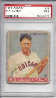1933 Goudey, #23 Ki Ki Cuyler HOF, Cubs, PSA 3 VG  