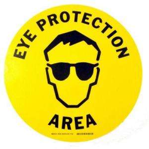 Brady 17 in. Vinyl Eye Protection Area Floor Safety Sign 92406 at The 