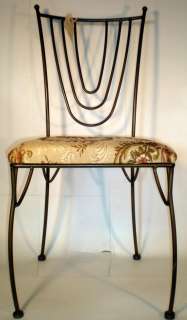 Bryan Ashley Metal Side Chair Flower Upholstery 9608  