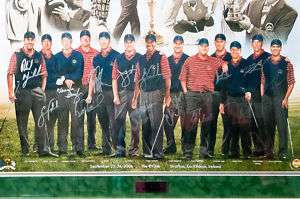 TIGER WOODS and 2006 RYDER CUP TEAM AUTO LITHOGRAPH  