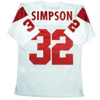 USC Trojans #32 OJ Simpson Sewn Memorial White Throwback Mens Size 