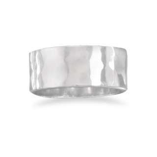 Sterling Silver Hammered Reflections Ring Sizes 6 13  
