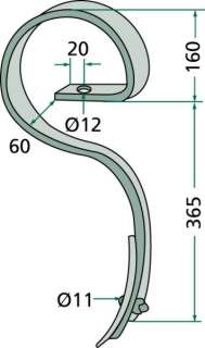 Kultizinken mit Schar 32x10 Doublet Record Federzinkengrubber 0422100 