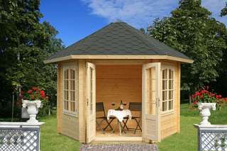 Pavillon CARMEN 4, 337x337cm, 34mm Bohlen, 4 Doppelfen  