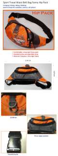 Light Sport Travel Waist Belt Bag Fanny Hip Pack Orange  