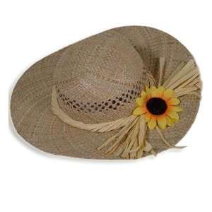 Damen Stroh Hut mit Sonnenblume Strohhut Sonnenblumenhut  