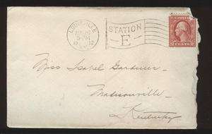 US LOUSVILLE, KY 1912 FLAG E CANCEL  