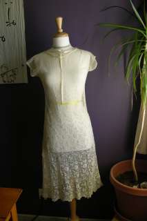 delicate 1920s lace dress. size small  