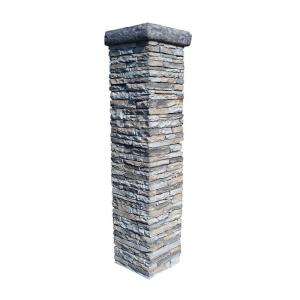 Stacked Stone 53 In. x 15In. x 15 In. Gray Column, Includes Blue Stone 