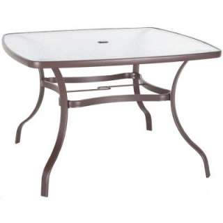44 In. Glass Top Steel Patio Dining Table T 00503A  