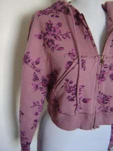 NEW FREE PEOPLE FLORAL CROPPED HOODIE SIZE SMALL  