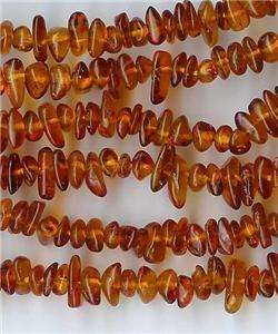 Amber 3mm X 5mm Pebble All Natural Beads  
