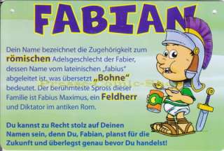 Postkarte / Namensschild   Fabian 4031987601337  