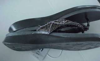 Brand New MOSSIMO Beaded Pearls Metallic Silvery PEWTER Glam Sandals 