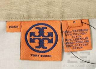 Tory Burch Tan Button Up Straight Skirt Size 6  