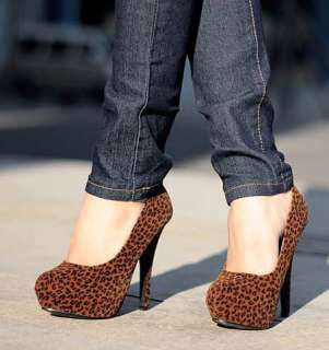   Stiletto Heels Wild Leopard Platform Classic Pumps Shoes 1l6  