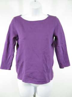 48 Purple Silk Long Sleeve Crew Sweater Top Sz Medium  