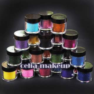 24 Color Jumbo size Metal Shiny Glitter Nail Art Tool Kit Acrylic UV 