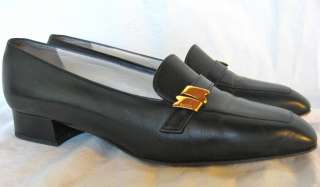 Bally Sz 6.5 Melansa Black Leather Slip On Loafers Made in Switzerland 