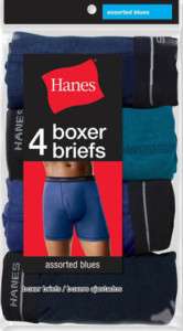 Mens Hanes Exposed Waistband Boxer Briefs Blues NEW  