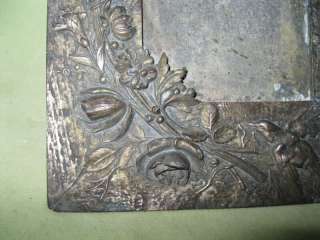 Very rare beautiful antique pewter decorated picture frame. 19 century