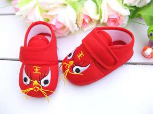 New infant/Baby soft crib tiger shoes, red, 9 12 months  