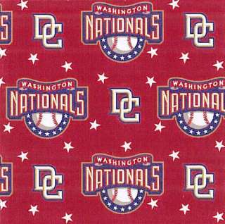 Washington Nationals MLB Baseball Print Fleece Fabric  