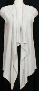 NWT EILEEN FISHER Bone Cotton Silk Cord Long Vest 2X Cascading  
