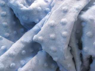 BABY BLUE MINKY DIMPLE DOT CHENILLE PLUSH FABRIC 30x36  