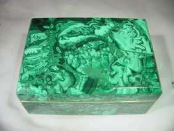 BUTW Malachite jewelry box lapidary carving 5539B  