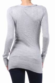   Cardigan Sweater Top Black Gray Pockets Small Medium Large XL  
