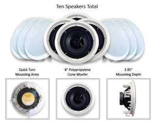 10 New Home Audio 300 Watt 8 In Wall/Ceiling Speakers  