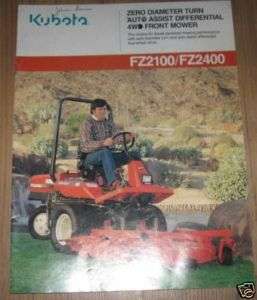 Kubota FZ2400 Zero Turn Mower Showroom Sales Brochure  