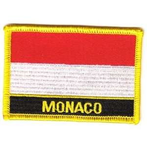 Flaggen Aufnäher Patch Monaco Schrift Fahne NEU  Sport 