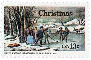 1976 13c Christmas Winter Pastime Scott 1703 Mint F/VF NH  