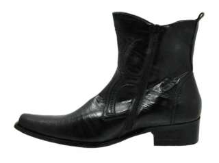 Men Dress Ankle Western Boot Slip On Zipper M3 683 Black 93 Men  