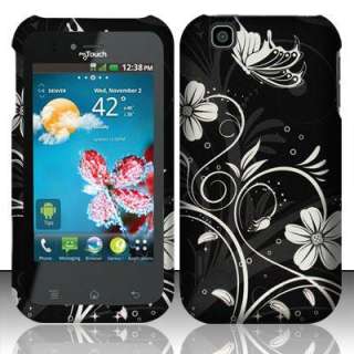 For T Mobile LG MyTouch 4G E739 White Flower Skin Snap on Hard Case 
