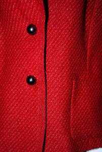 New $595 Dana Buchman Red Coat Jacket Wool Blens 10  