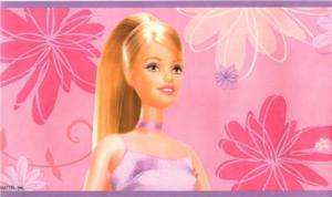 BARBIE DOLL PINK AND PURPLE WALLPAPER BORDER  