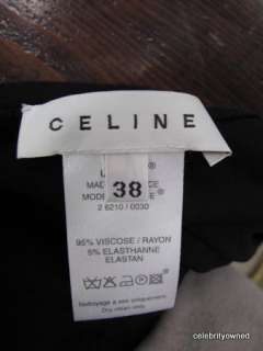 Celine Black Sleeveless Gathered Side Evening Dress 38  