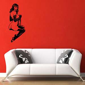 Burlesque Pinup Girl Wall Art Sticker  