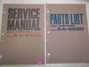 Vtg Akai Service/Repair Manual~AA 8500 Amp Amplifier~Original  