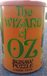   of Oz Vintage Jigsaw Puzzle in Round Tin Can   1975 APC #1093  