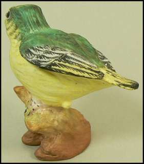 CROWN STAFFORDSHIRE PORCELAIN GREENFINCH BY J. BROMLEY  
