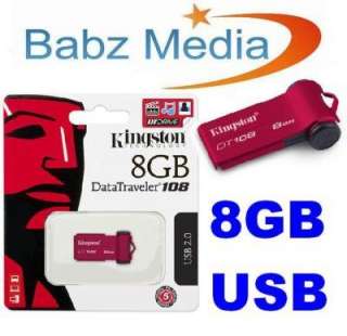 8GB KINGSTON DT108 USB FLASH DRIVE PEN MEMORY STICK  