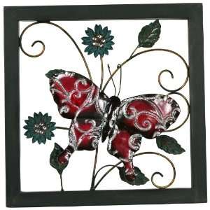  Link Direct J03263/3 UPS Metal Red Butterfly Wall Plaque 