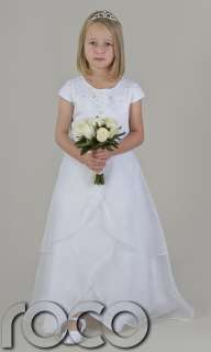 Girls White Communion Dress Wedding Bridesmaid Flower Girl Dresses 6 